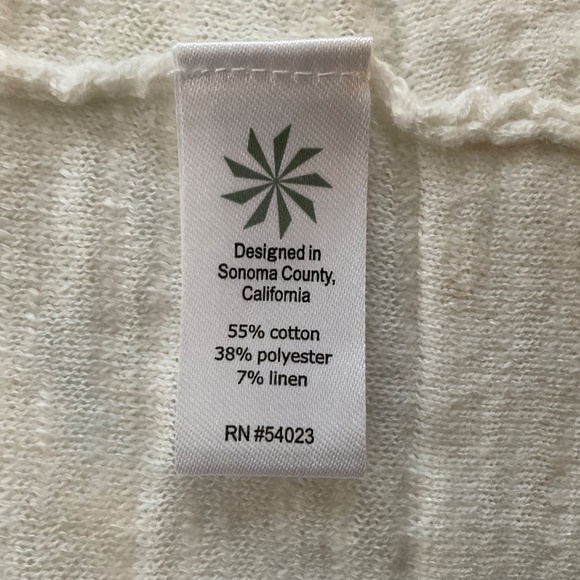 Athleta Open Front Duster Cardigan Sz M White Lightweight Boho Lagenlook Breezy - Picture 8 of 10